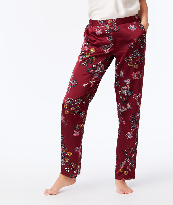 Pantalon satiné imprimé floral Pantalon satiné imprimé floral