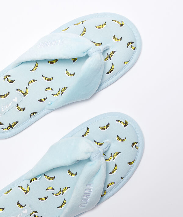 Tongs à imprimé banane bleu.