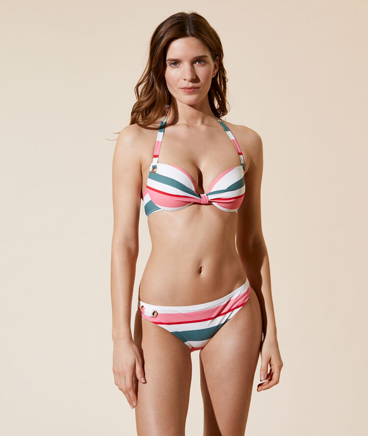 Haut de maillot de bain push-up multicolore.