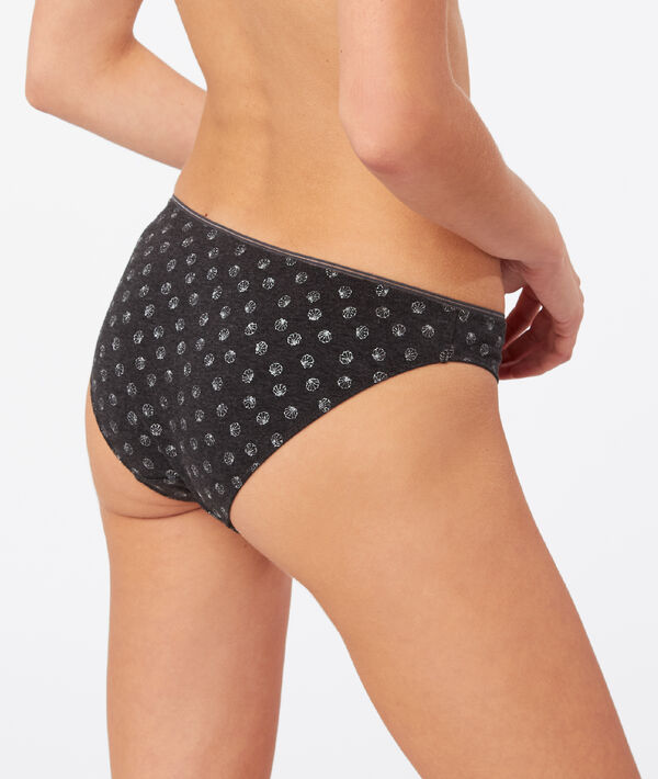 Culotte en coton, imprimé coquillages anthracite.