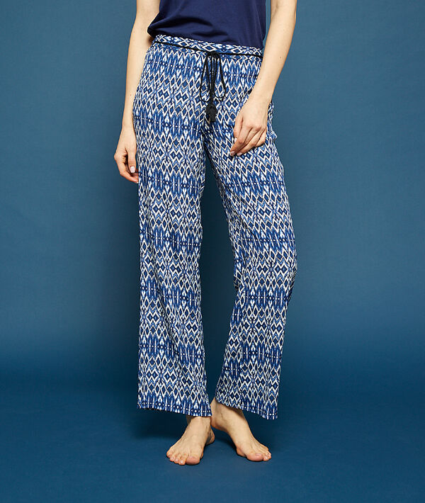 Pantalon évasé imprimé ethnique Pantalon évasé imprimé ethnique;${refinementColor}