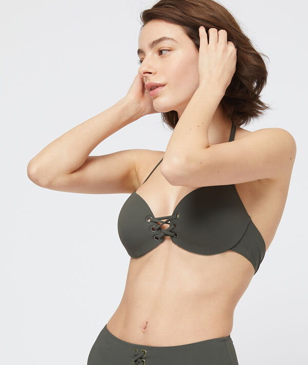 Haut de maillot de bain push-up, laçages et œillets Haut de maillot de bain push-up, laçages et œillets