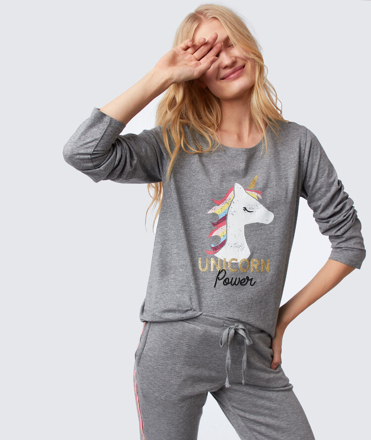 T-shirt "unicorn power" anthracite.