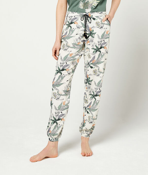 Pantalon imprimé feuillage à nouer Pantalon imprimé feuillage à nouer;${refinementColor}