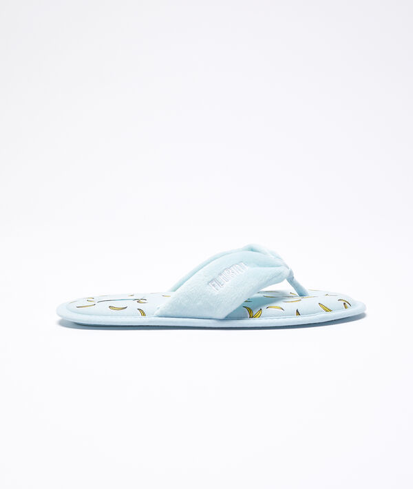 Tongs à imprimé banane bleu.