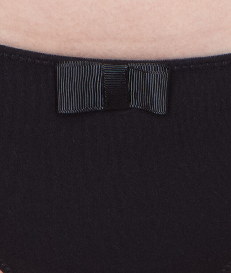 Culotte dentelle et microfibre noir.