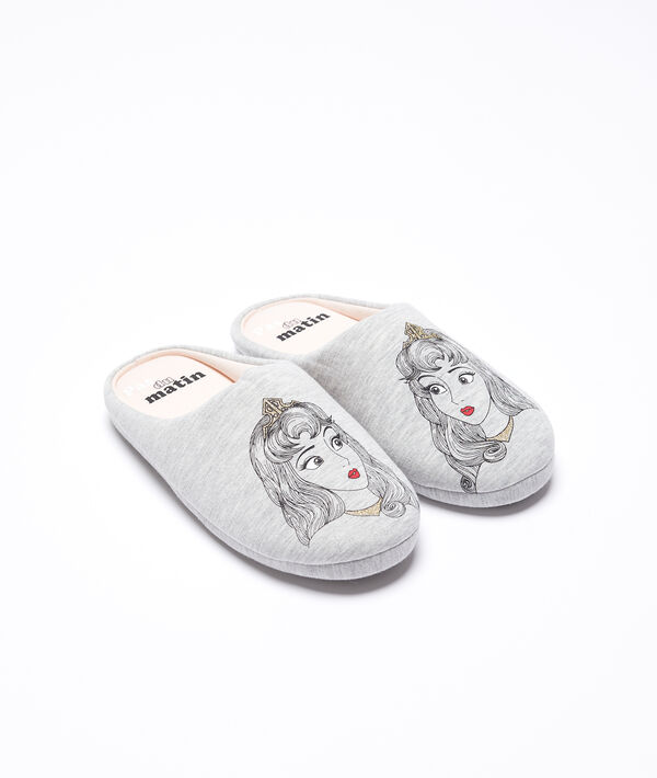 Mules "pas du matin" gris.