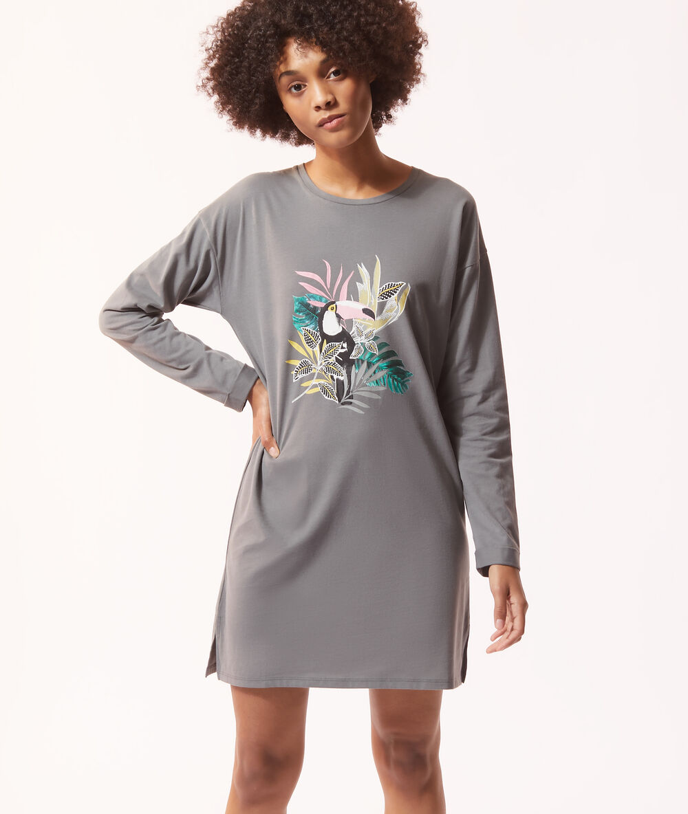 Chemise de nuit imprimé kaki.