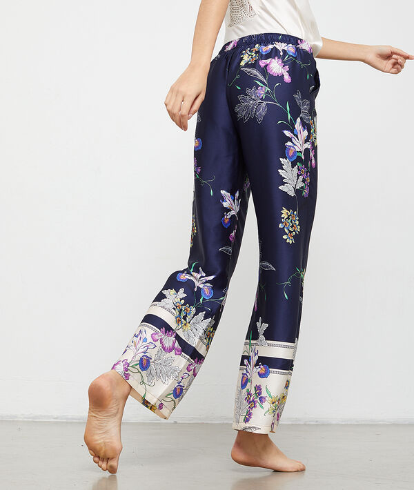 Pantalon satiné imprimé fleuri Pantalon satiné imprimé fleuri