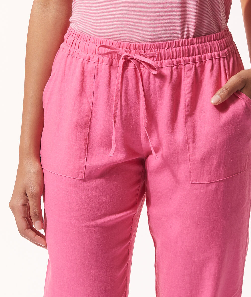Pantalon à nouer rose.