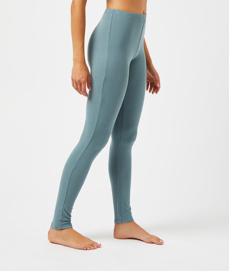 Pantalon côtelé celadon.