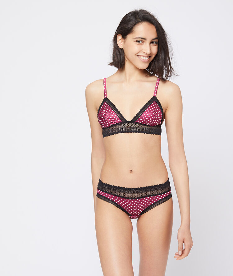 Triangle sans armatures satiné violet.