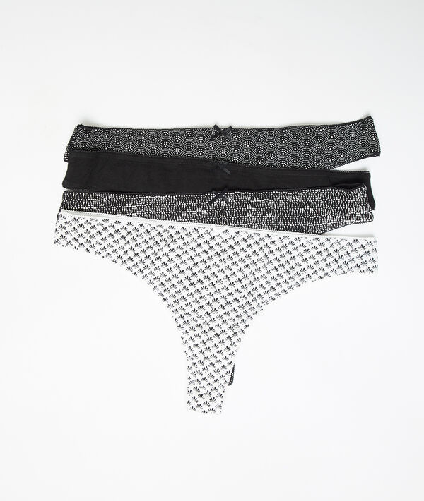 Lot de 4 tangas en coton Lot de 4 tangas en coton