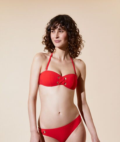 Haut de maillot de bain bandeau, coques fines;${refinementColor}