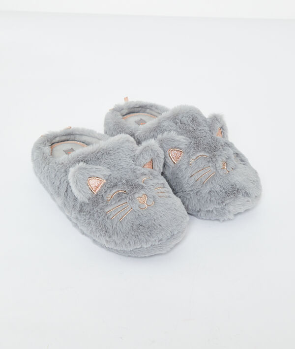 Mules chat en fausse fourrure Mules chat en fausse fourrure