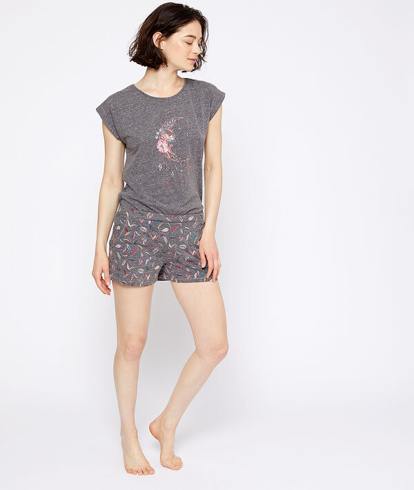 T-shirt à imprimé lune anthracite.