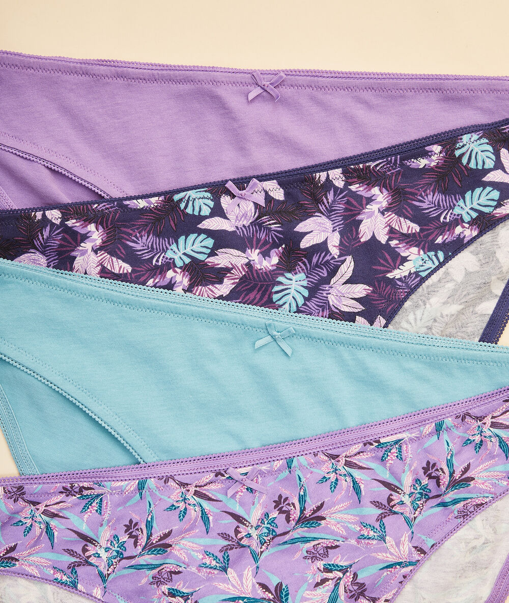 Lot de 4 culottes violet.