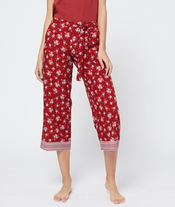 Pantalon capri imprimé bas évasé Pantalon capri imprimé bas évasé