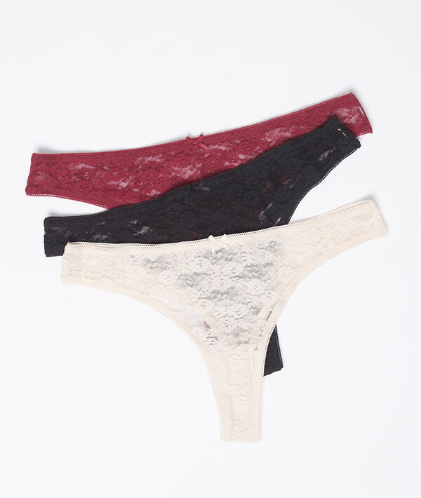 Lot de 3 tangas en dentelle Lot de 3 tangas en dentelle