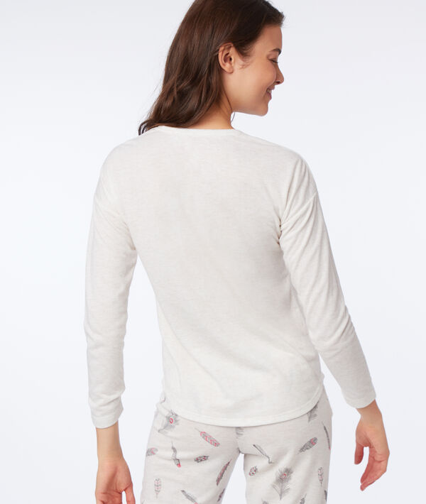 T-shirt manches longues "dream of freedom" beige.