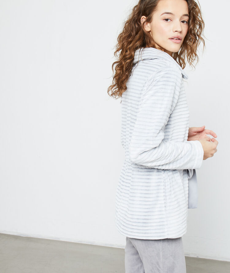 Veste à nouer gris.
