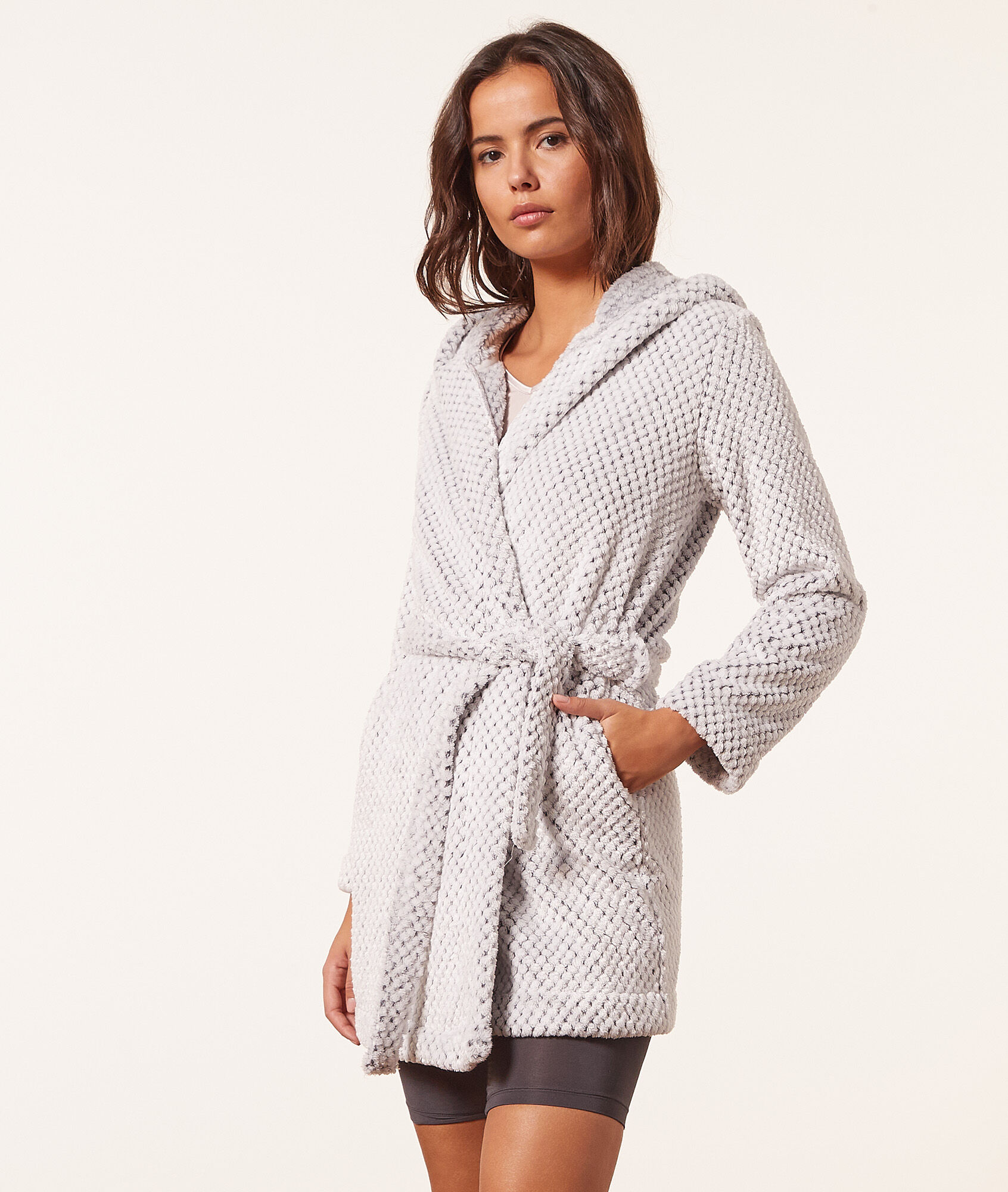 Déshabillé en polaire - Erikza - XS - Gris - Femme - Etam