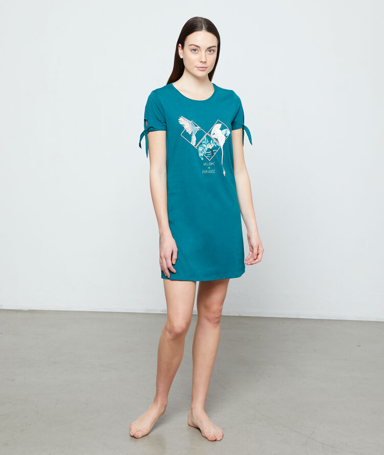 Chemise de nuit "welcome to paradise" vert.