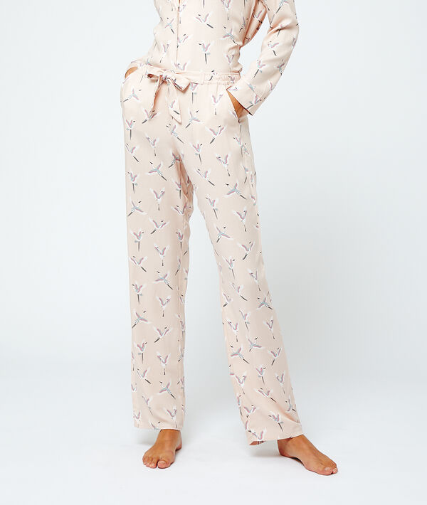 Pantalon imprimé oiseaux Pantalon imprimé oiseaux;${refinementColor}