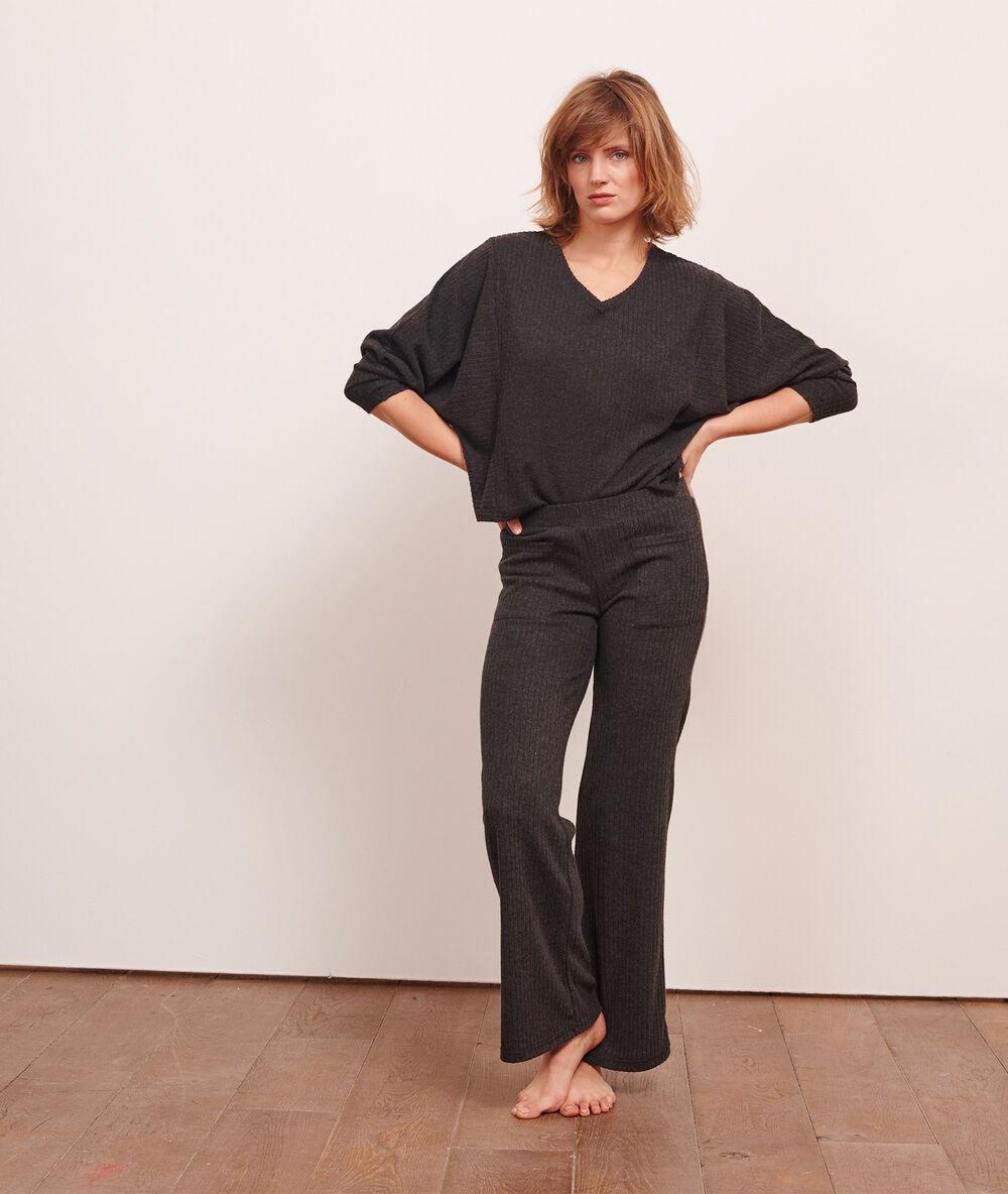 Top manches longues loungewear anthracite.