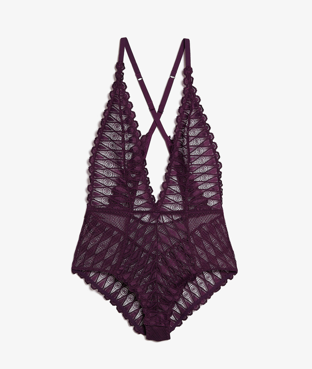 Body en dentelle prune.