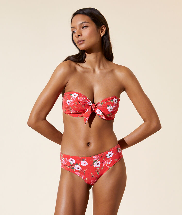 Haut de maillot de bain bandeau, sans coques rouge.