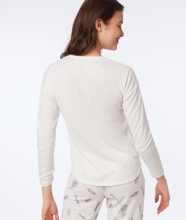 T-shirt manches longues "dream of freedom" beige.