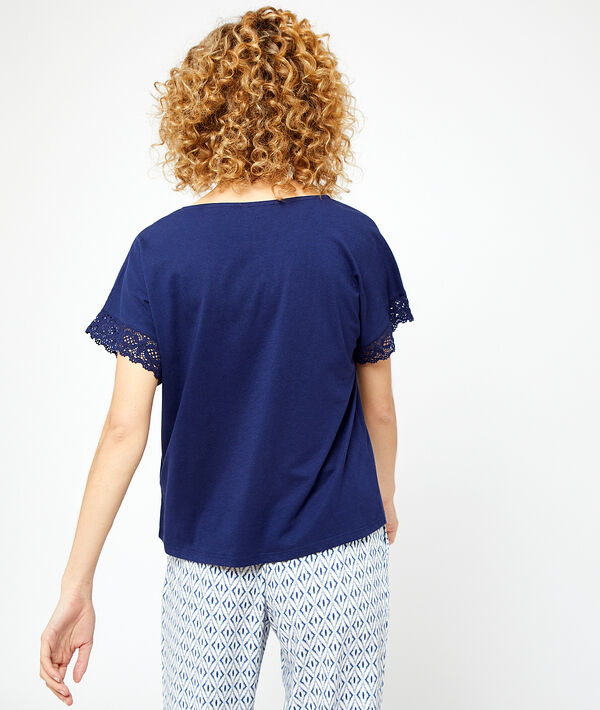 Top manches courtes avec dentelle Top manches courtes avec dentelle;${refinementColor}