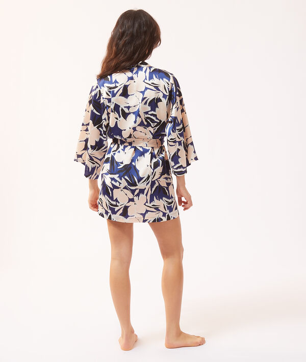 Kimono satiné fleuri Kimono satiné fleuri;${refinementColor}
