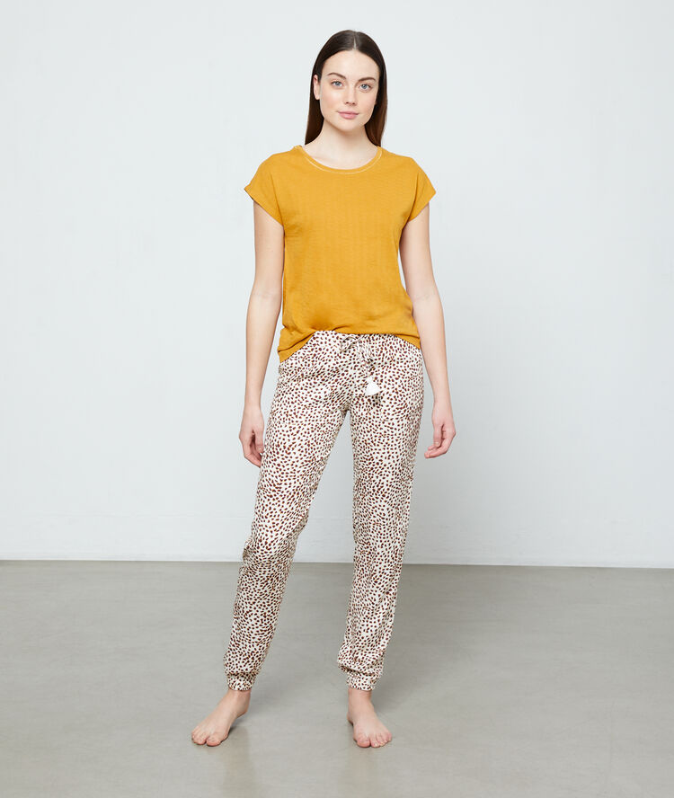T-shirt manches courtes ocre.