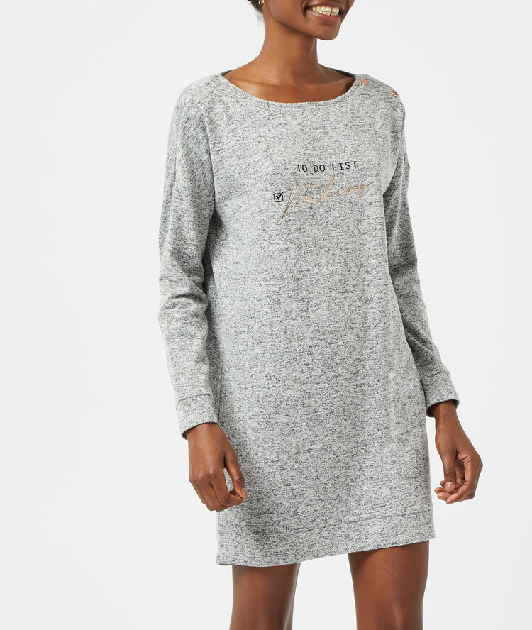 Chemise de nuit "to do list: nothing" gris.