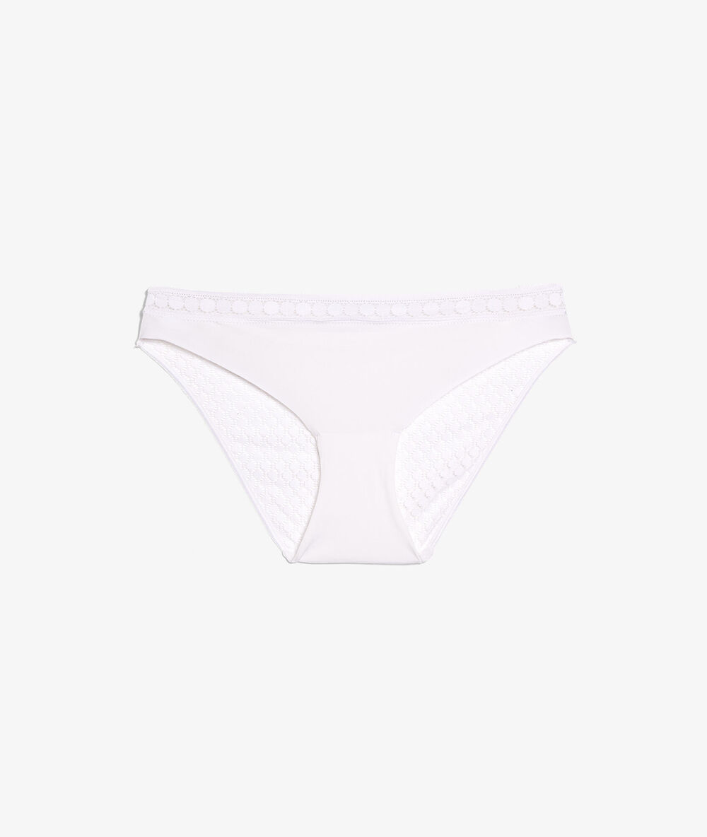 Culotte en microfibre et dentelle blanc.