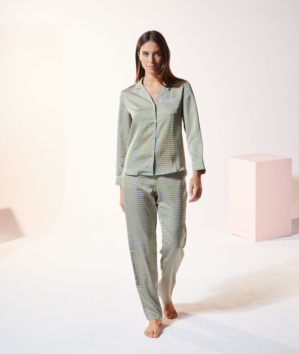 Pantalon de pyjama imprimé imp fd ecru.