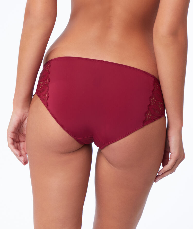 Shorty bi-matière bordeaux.