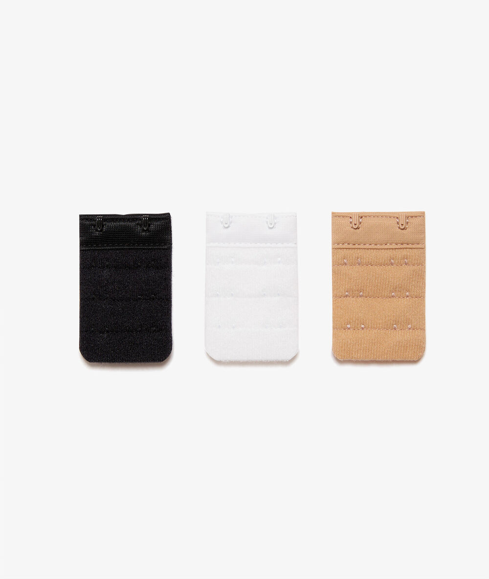 Lot de 3 prolongateurs large de soutien-gorges blanc / beige / noir.