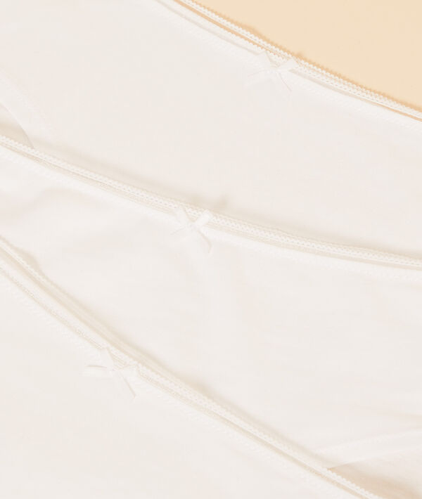 Lot de 3 shortys en coton biologique ecru.