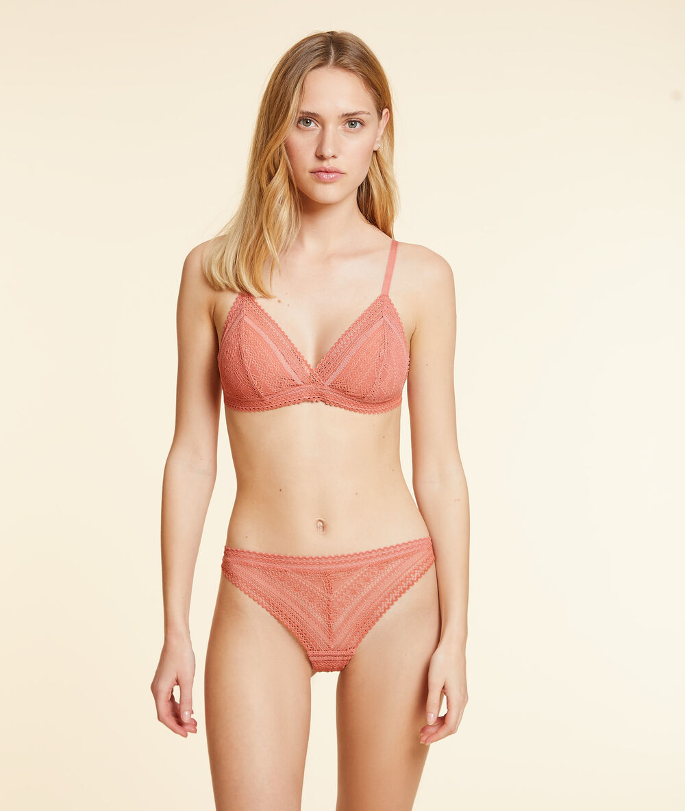 Soutien-gorge n°8 - triangle sans armatures peche.