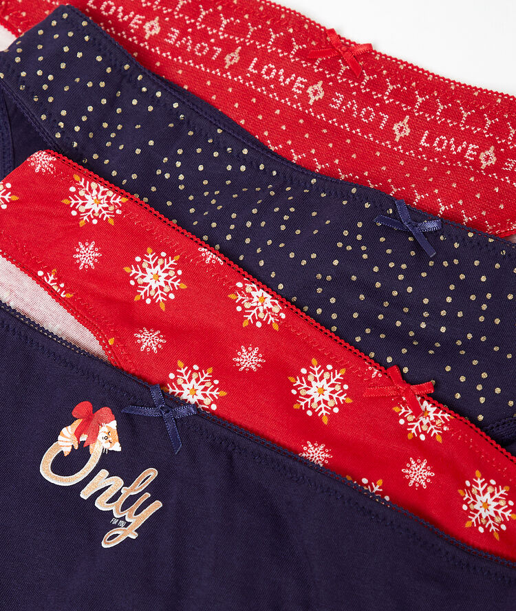 Lot de 4 culottes en coton marine.