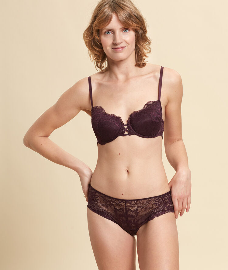 Soutien-gorge n°4 - coques fines prune.