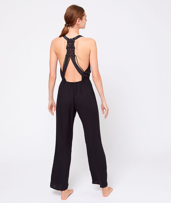 Combi pantalon fluide dos travaillé macramé Combi pantalon fluide dos travaillé macramé