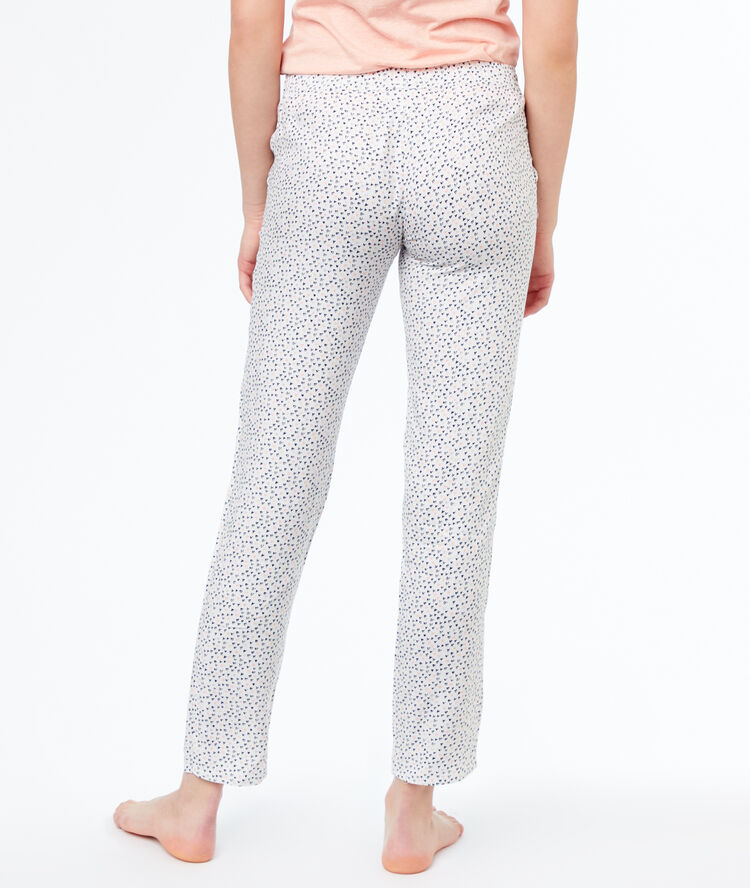 Pantlon micro imprimé blanc.