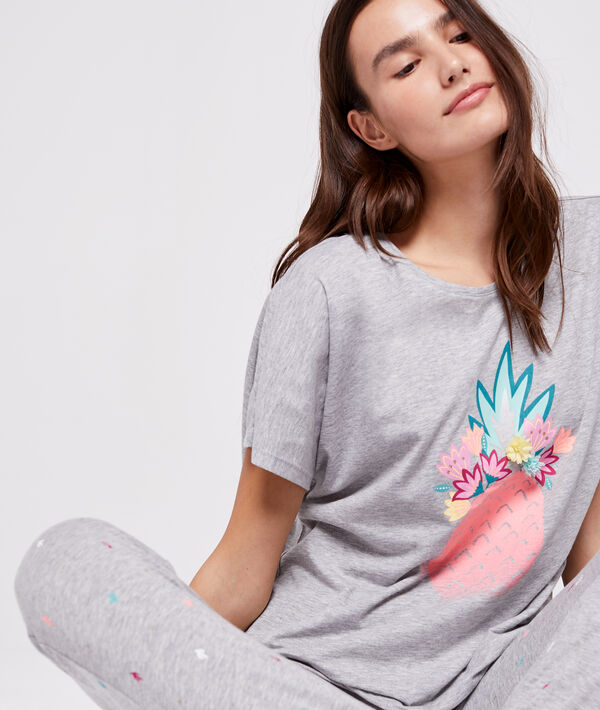 T-shirt imprimé ananas T-shirt imprimé ananas;${refinementColor}