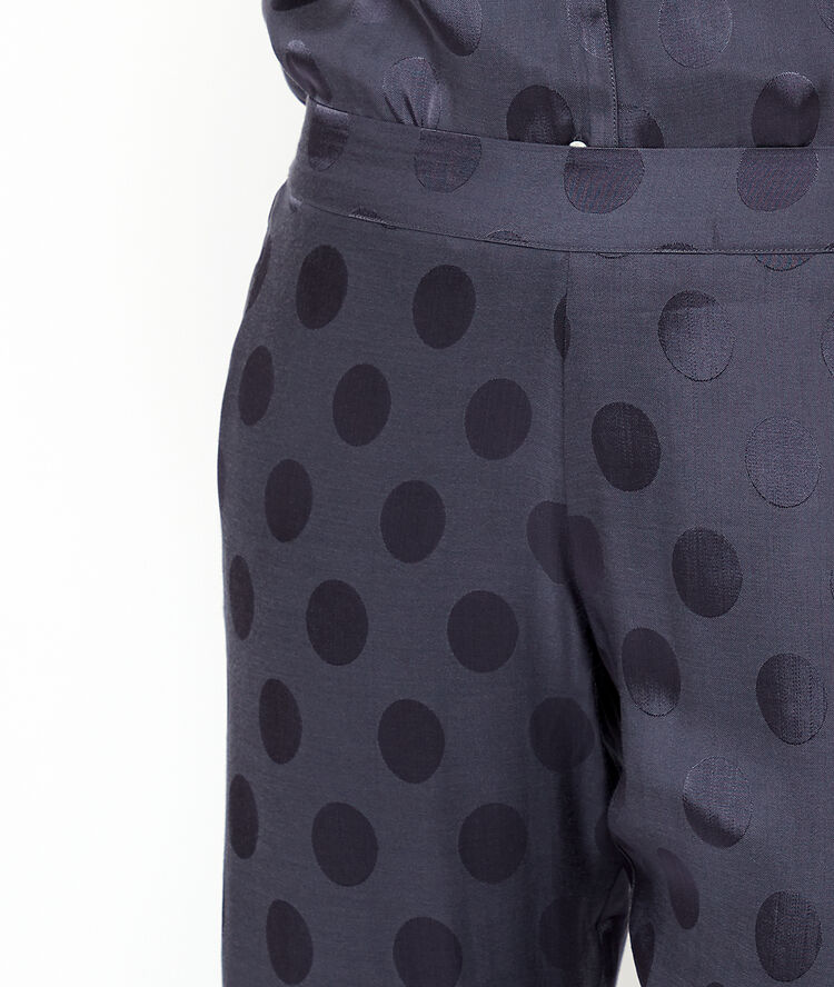 Pantalon à pois satinés anthracite.