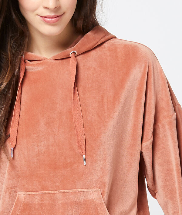 Sweat homewear velours brique.
