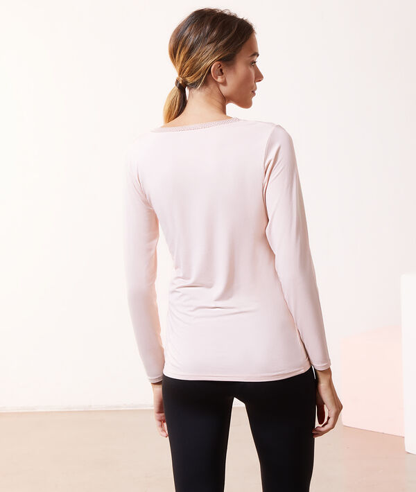Top mailles fines col dentelle Top mailles fines col dentelle;${refinementColor}